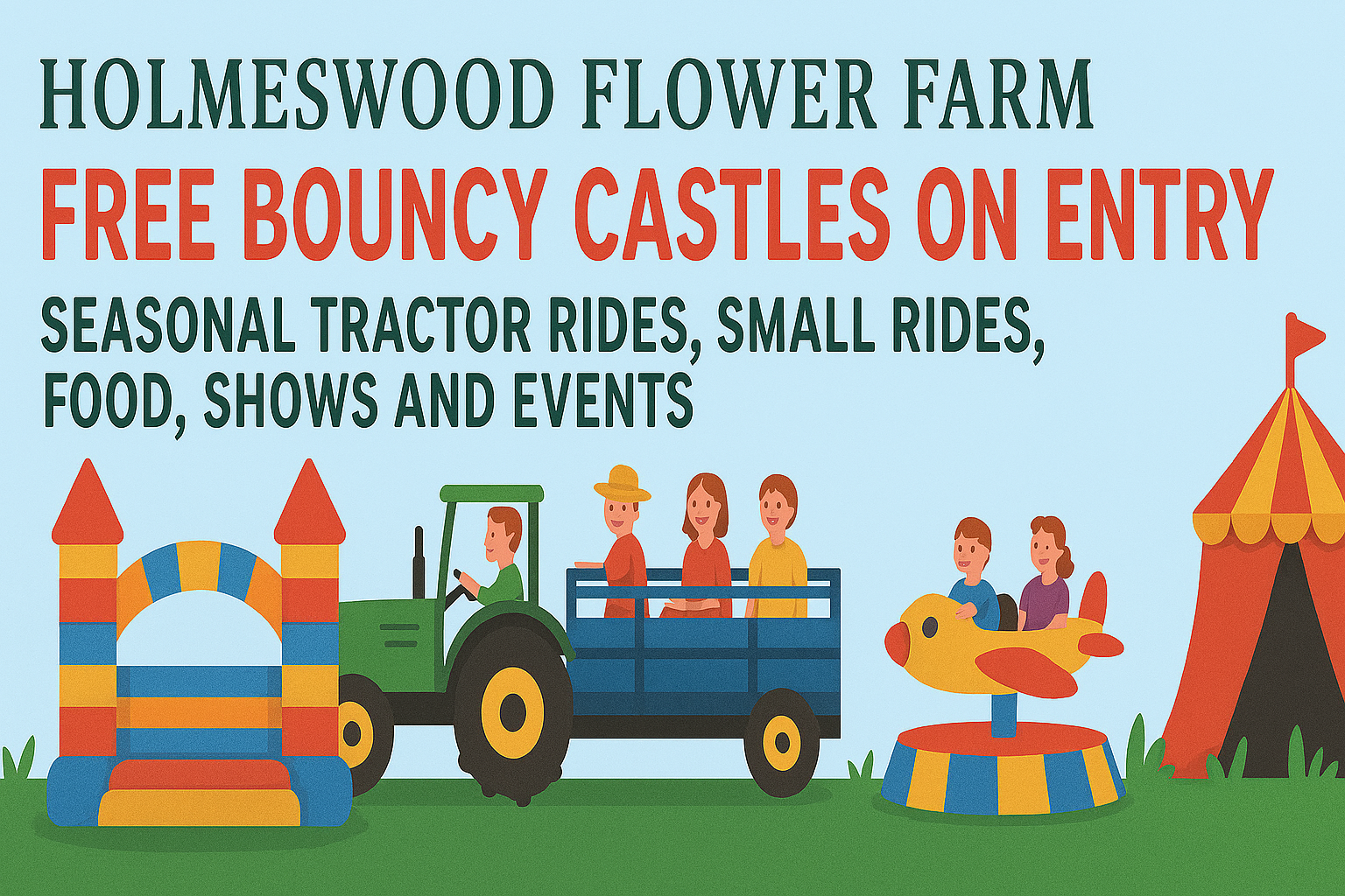 Free Bouncy Castles and More at Holmeswood Flower Farm
